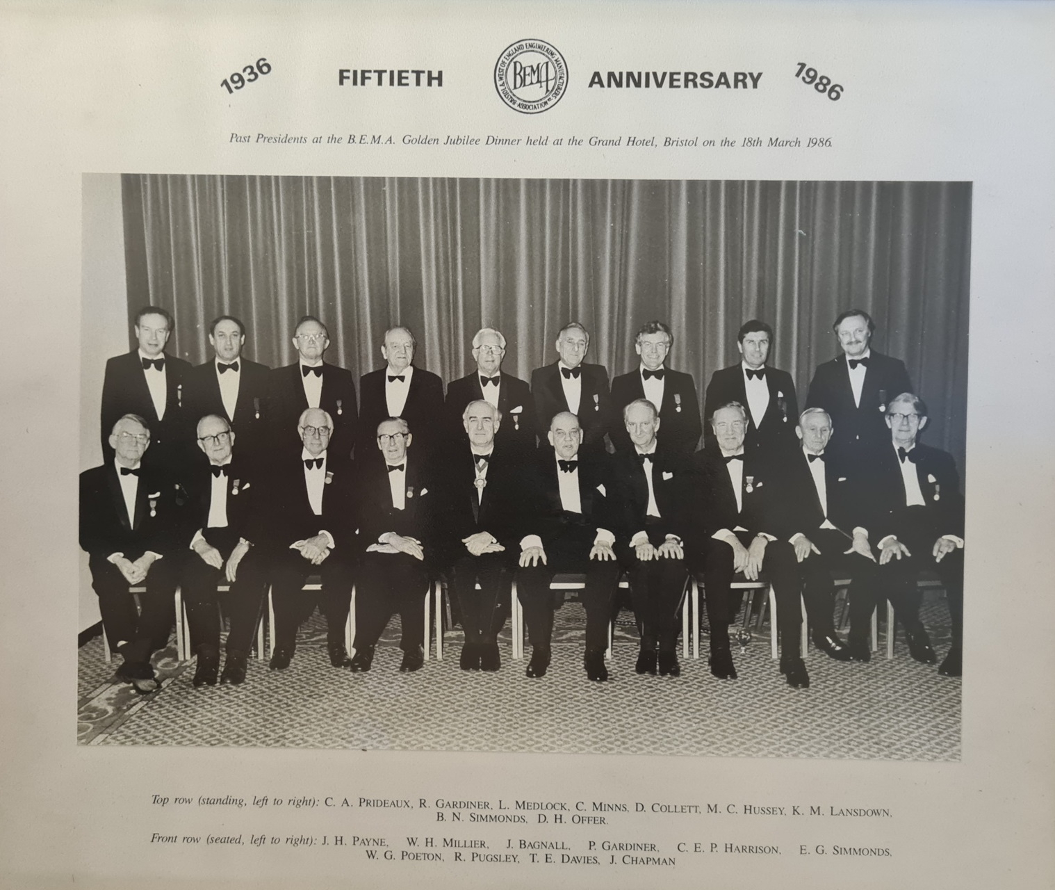 50th anniversary grouping, 1986 