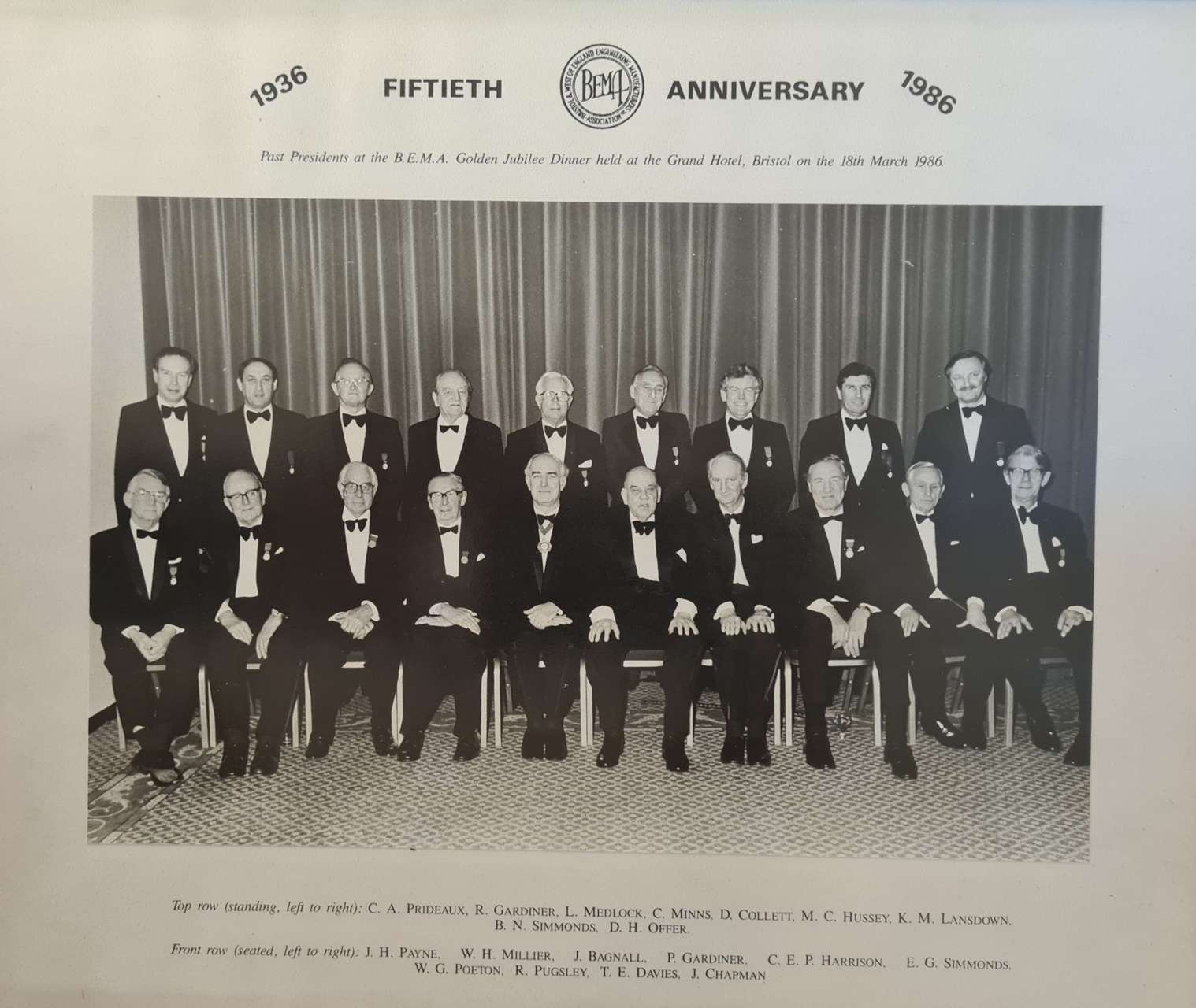 50th anniversary grouping, 1986